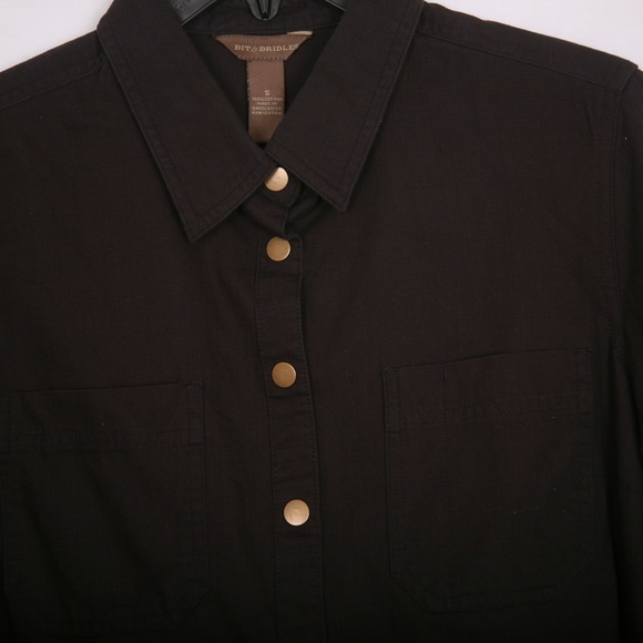 Bit & Bridle Snap NWT Button-up Black - Picture 1 of 6